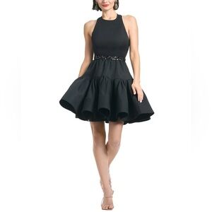 Sachin & Babi Trina Faille Halter Minidress Size 10